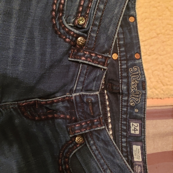 Miss me skinny jeans size 24 navy blue - Picture 2 of 3